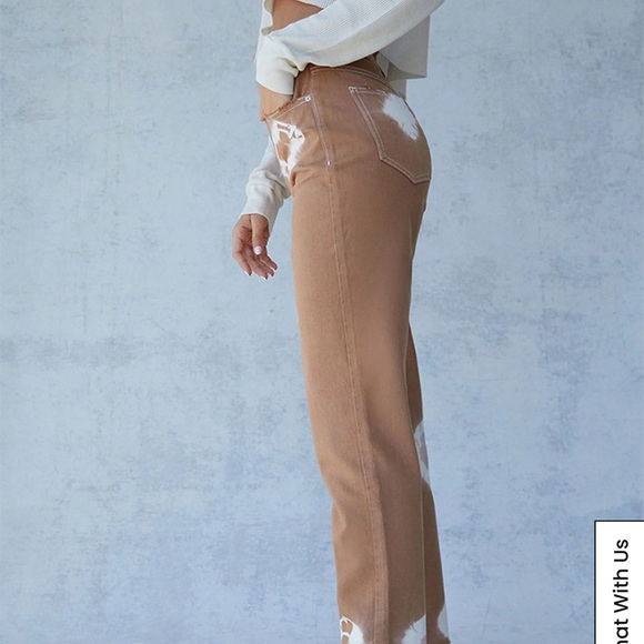 PacSun Tie Tan Dye High Rise Mom Jeans in Tan Size 26 - Picture 2 of 8
